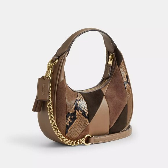 NWT Coach CCE62 Carmen Mini Crossbody Bag With Patchwork in Mushroom *SEALED* - Picture 5 of 9